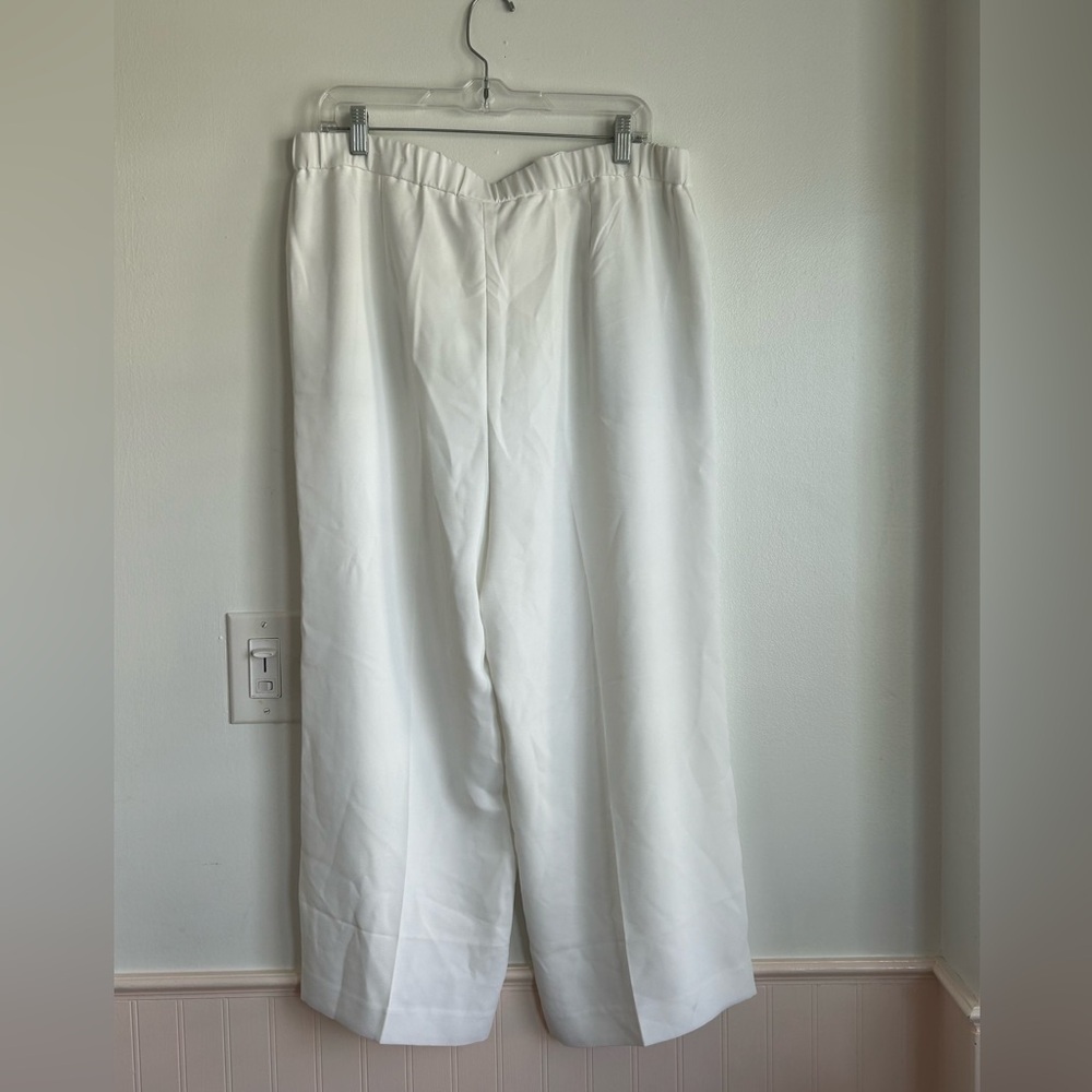NWT Chico’s White Cropped Wide Leg Pants Size 16 Classic Nautical Coastal - Picture 3 of 7